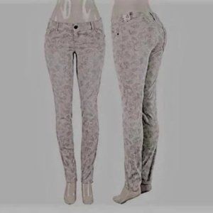 Vanilla Star Paisley Print Beige Jeans